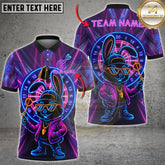 Maxcorners Darts Neon Bunny Swag Multicolor Options Personalized Name, Team Name 3D Shirt (4 Colors)