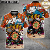 Maxcorners Dart Hit the Target Graffiti Style Multicolor Options Personalized Name, Team Name 3D Shirt (4 Colors)