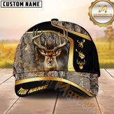 Maxcorners Deer Hunting Cap Golden Line Camo Forest Personalized Name 3D Cap (6 Colors)
