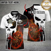 Maxcorners Dart Skull Shirt Flaming Target Multicolor Options Personalized Name, Team Name 3D Shirt (4 Colors)