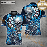 Maxcorners Dart Shirt – Electric Skeleton Dartboard Design, Multicolor Options Personalized Name, Team Name 3D Shirt (4 Colors)