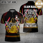 Maxcorners Bowling Shirt Funny Beer Mug Wings Juggling Style Multicolor Options Personalized Name, Team Name 3D Shirt (4 Colors)