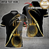 Maxcorners Crowned Golf Shirt with Flame Ball Design Multicolor Options Personalized Name, Team Name 3D Shirt (4 Colors)