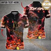 Maxcorners Billiard Shirt Fierce Lion Flames Multicolor Options Personalized Name, Team Name 3D Shirt (4 Colors)