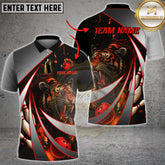 Maxcorners Bowling Shirt Angry Tiger Design Multicolor Options Personalized Name, Team Name 3D Shirt (4 Colors)