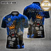 Maxcorners Darts Gorilla King Rebel Attitude Multicolor Options Personalized Name, Team Name 3D Shirt (4 Colors)