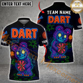 Maxcorners Darts Shirt Neon Bear Dart Wow Style Multicolor Options Personalized Name, Team Name 3D Shirt (4 Colors)
