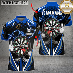 Maxcorners Darts Shirt Funny Dartboard Lightning Multioptions Personalized Name, Team Name Unisex 3D Shirt (4 Colors)