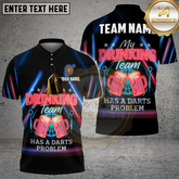 Maxcorners Darts Beer Quote Shirt Neon Glow Design Multicolor Options Personalized Name, Team Name 3D Shirt (4 Colors)