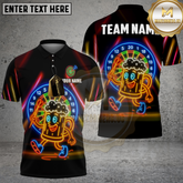 Maxcorners Funny Beer Darts Shirt Neon Mascot Style Multicolor Options Personalized Name, Team Name 3D Shirt (4 Colors)