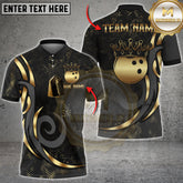Maxcorners Bowling Crown Royal Swirl Multicolor Options Personalized Name, Team Name 3D Shirt (4 Colors)