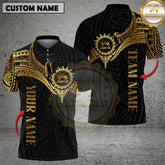 Maxcorners Bowling Shirts Golden Tribal Pattern Multicolor Options Personalized Name, Team Name 3D Shirt (4 Colors)