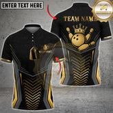 Maxcorners Bowling Arrow Armor King Emblem Multicolor Options Personalized Name, Team Name 3D Shirt (4 Colors)