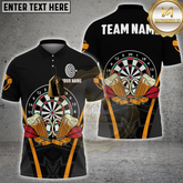 Maxcorners Darts and Beer Shirt with Dartboard Graphic Multicolor Options Personalized Name, Team Name 3D Shirt (4 Colors)