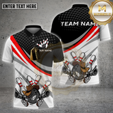 Maxcorners Bowling Shirt Cowboy Ball Western Guns Theme Multicolor Options Personalized Name, Team Name 3D Shirt (4 Colors)