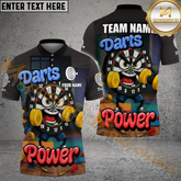Maxcorners Darts Power Gym-Themed Cartoon Shirt Multicolor Options Personalized Name, Team Name 3D Shirt (4 Colors)
