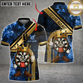 Maxcorners Darts Shirt Funny King Dartboard Flame Style Multicolor Options Personalized Name, Team Name 3D Shirt (4 Colors)