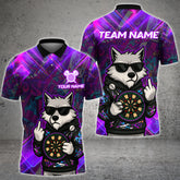 Graffiti-style wolf dart shirt with fierce artwork – custom name and team 3D design in multicolor options