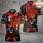 Maxcorners Bowling Shirt King Flame Ball Graffiti Style Multicolor Options Personalized Name, Team Name 3D Shirt (4 Colors)