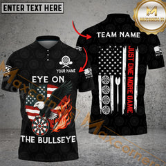 Maxcorners Darts Shirt American Eagle Bullseye Fire Style Personalized Name, Team Name 3D Shirt