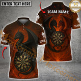 Maxcorners Darts Shirt Dark Twin Dragon Fantasy Style Multicolor Options Personalized Name, Team Name 3D Shirt (4 Colors)