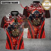 Maxcorners Darts Shirt Bull Head Flames Multicolor Options Personalized Name, Team Name Unisex 3D Shirt (4 Colors)