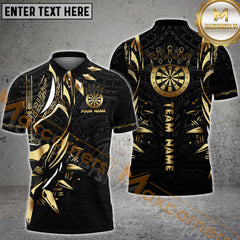 Maxcorners Golden Darts Royal Pattern Multicolor Options Personalized Name, Team Name 3D Shirt (6 Colors)