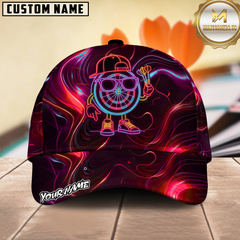 Maxcorners Darts Cartoon Neon Style Multicolor Options Personalized Name, Team Name 3D Cap