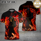 Maxcorners Darts Reaper Blue Fire Dark Hood Multicolor Options Personalized Name, Team Name 3D Shirt (4 Colors)