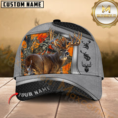 Maxcorners Deer Hunting Antler Buck Camo Design Multicolor Options Personalized Name 3D Cap