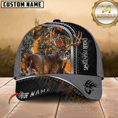 Maxcorners Deer Hunting Antler Buck Woodland Style Multicolor Options Personalized Name 3D Cap