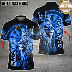 Maxcorners Darts Shirt Lion King Crown Gold Multioptions Personalized Name, Team Name Unisex 3D Shirt (4 Colors)