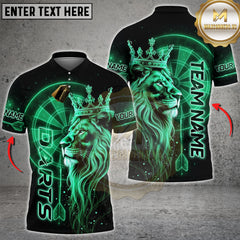 Maxcorners Darts Shirt Lion King Crown Gold Multioptions Personalized Name, Team Name Unisex 3D Shirt (4 Colors)