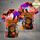 Maxcorners Angry Bear Bowling Multicolor Options Personalized Name, Team Name 3D Shirt (4 Colors)