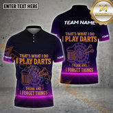 Maxcorners Darts Shirt Funny Neon Text "I Play Darts “ Drink and I Forget Things" Multicolor Options Personalized Name, Team Name 3D Shirt (4 Colors)