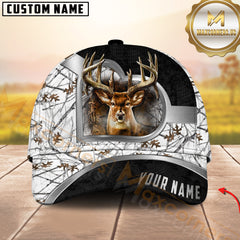 Maxcorners Silver Deer Hunting Camo Multicolor Options Personalized Name 3D Cap