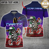 Maxcorners Darts Shirt Cartoon Dartboard Character Retro Pixel Style Multicolor Options Personalized Name, Team Name 3D Shirt (4 Colors)
