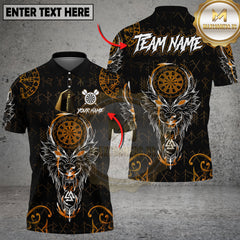 Maxcorners Dart Shirt Viking Wolf Runes Design Multioptions Personalized Name, Team Name Unisex 3D Shirt (4 Colors)