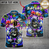 Cartoon graffiti bowling shirt with motivational never give up theme – personalized name and team 3D shirt
