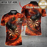 Maxcorners Darts Shirt Black Snake Fire Flame Multicolor Options Personalized Name, Team Name 3D Shirt (4 Colors)