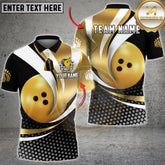 Maxcorners Bowling Shirt Golden Strike Design Multicolor Options Personalized Name, Team Name 3D Shirt (4 Colors)