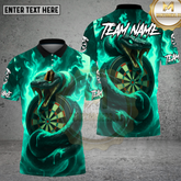 Maxcorners Venom Snake Dartboard Toxic Green Flame Multioptions Personalized Name, Team Name Unisex 3D Shirt (4 Colors)