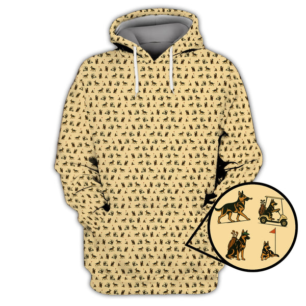 Maxcorners German Shepherd Golf Shirt For Men, Funny Pattern Golf Shirt, Dog Golf Shirt