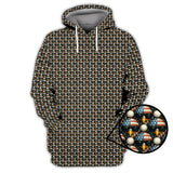 Maxcorners American Flag Eagle And Golf Ball Pattern Golf Polos, USA Golf Shirt, Crazy Golf Shirt For Men