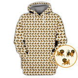 Maxcorners Pug Pattern Golf Shirt - Dog Golf Polos For Pet Lovers - Funny Golf Shirts For Golfers