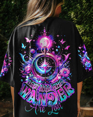 Maxcorners Not All Who Wander Are Lost Compass Galaxy All Over Print LM2101