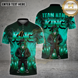 Maxcorners Bowling Shirt Lion King Streetwear Gold Crown Multioptions Personalized Name, Team Name Unisex 3D Shirt