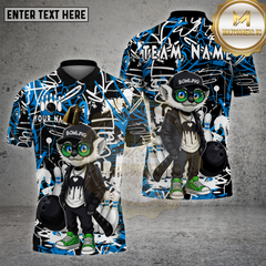 Maxcorners Bowling Shirt Lemur Graffiti Leather Jacket Multioptions Personalized Name, Team Name Unisex 3D Shirt