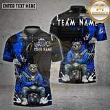 Maxcorners Bowling Shirt Bear Graffiti Hoodie Gangster Multioptions Personalized Name, Team Name Unisex 3D Shirt