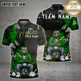 Maxcorners Bowling Shirt Bear Graffiti Hoodie Gangster Multioptions Personalized Name, Team Name Unisex 3D Shirt